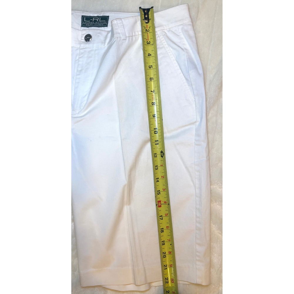 Lauren Ralph Lauren Active White Bermuda Shorts Womens 12 Stretch Chino Golf - Picture 8 of 12